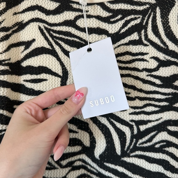NWT SUBOO Australia LEILA KNIT MINI DRESS IN‎ MULTI Zebra animal print - Picture 4 of 11